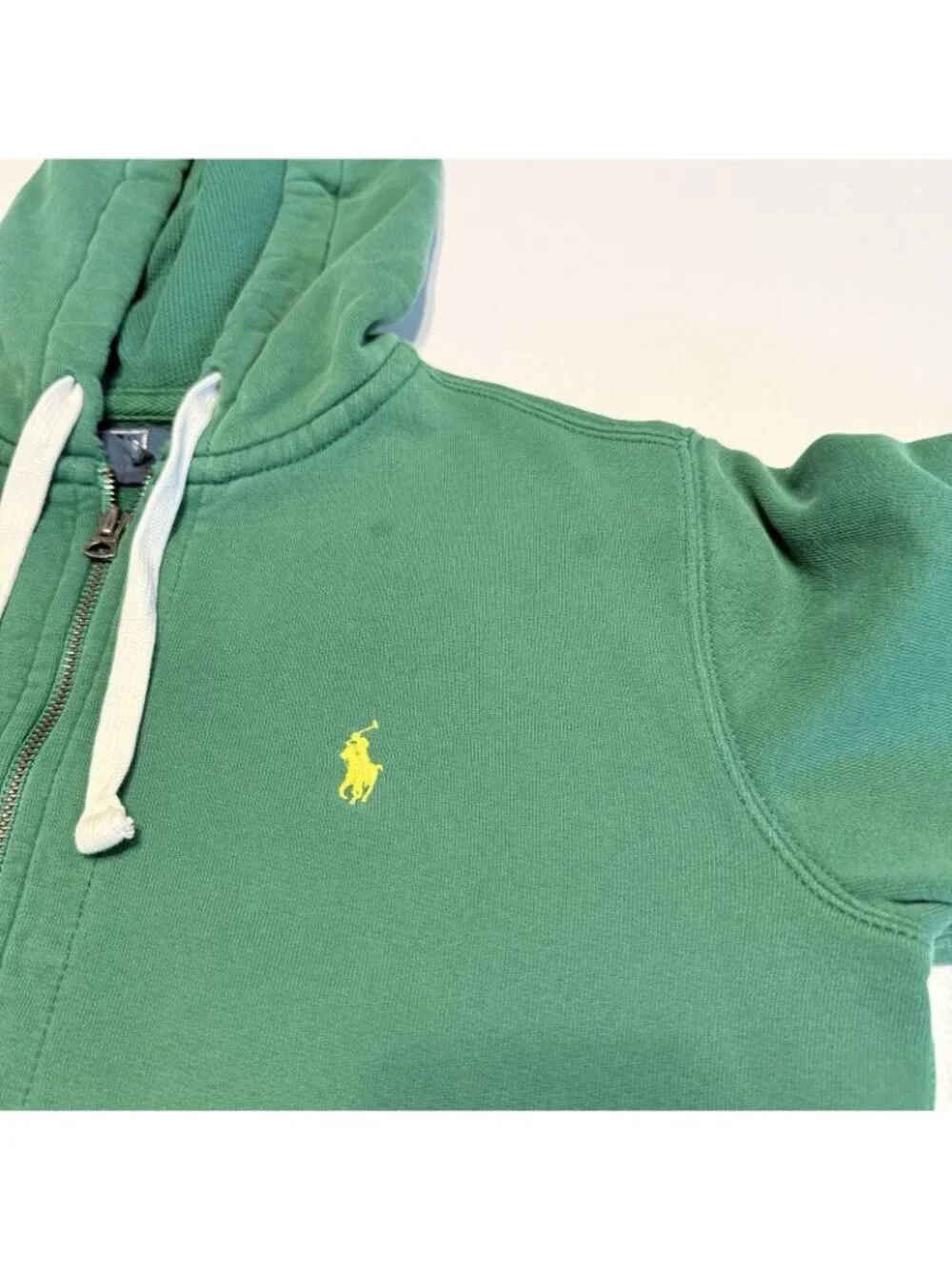 Vintage Polo Ralph Lauren Hoodie Sweatshirt Mens Small S Green Thermal Hood
